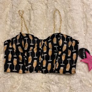 ⭐️NWT Camisole champagne flute top with chain link straps